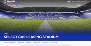 select car leasing sponsor reading fc's stadium