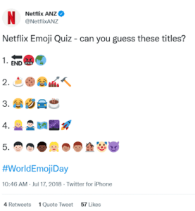 Netflix social media post using emojis