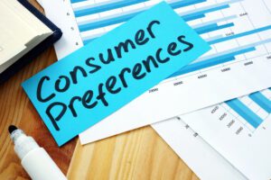 post it note with 'consumer preferences' written on 