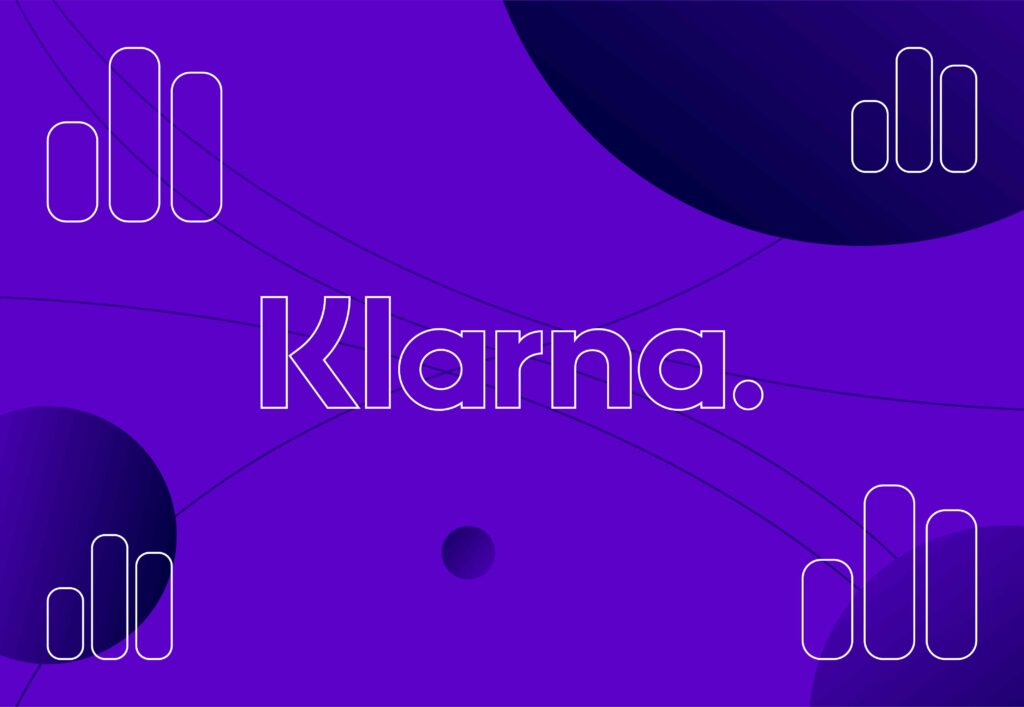 Klarna graphic in purple and navy