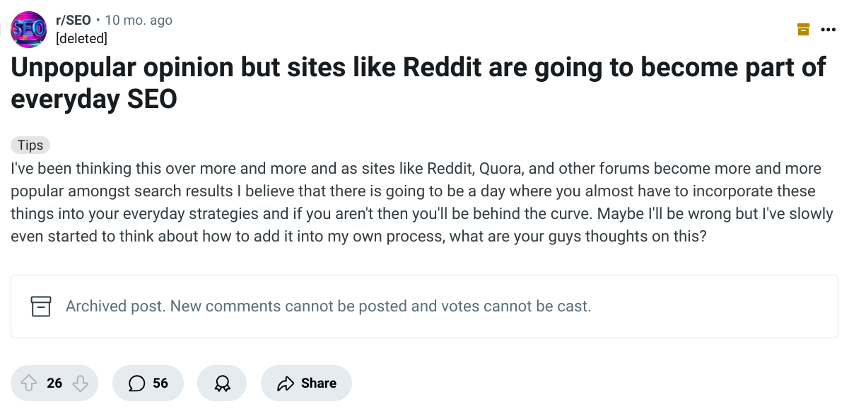 reddit seo forum