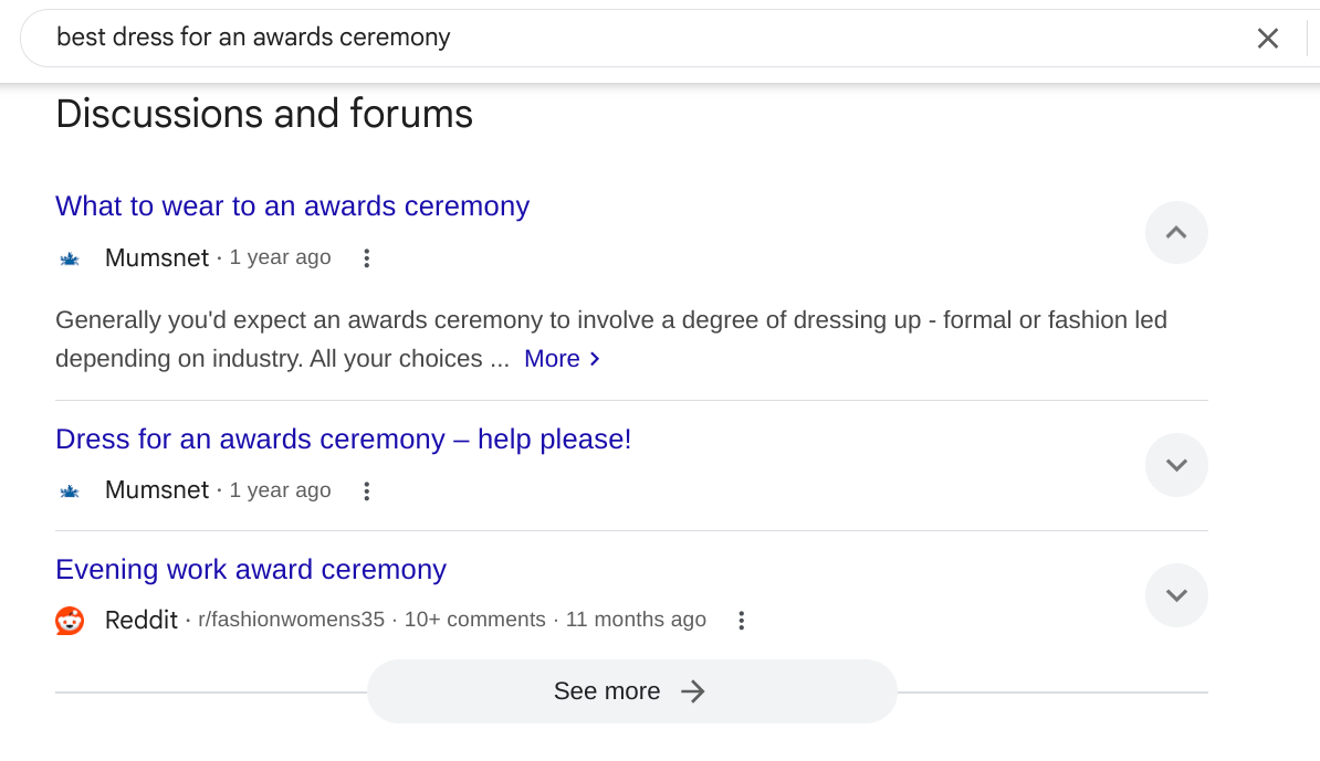 reddit in serp 