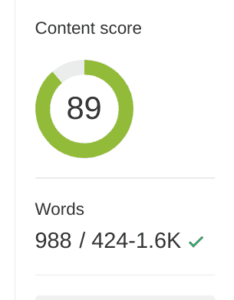 Content score using AI