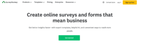 survey monkey homepage