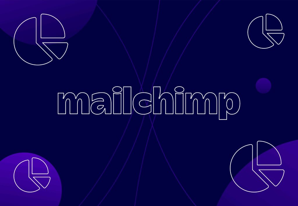 text saying 'mailchimp' in purple and navy background