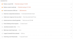 list of page speed improvement suggestions