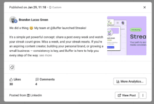 Digital Industry Updates 40 screenshot of buffer's new post card details