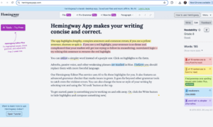 Image showing Hemmingway Editor tool