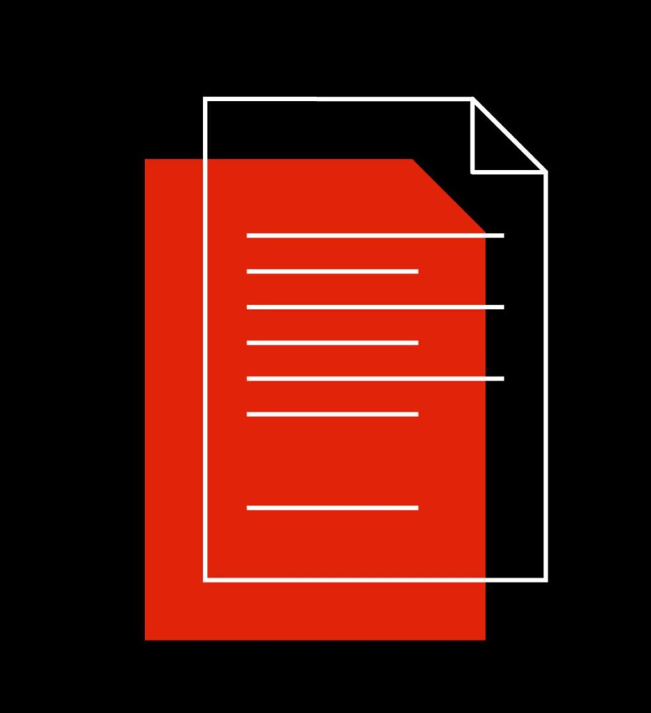 Icon of a page of content to represent content about how blog writing can enhance an e-commerce SEO strategy