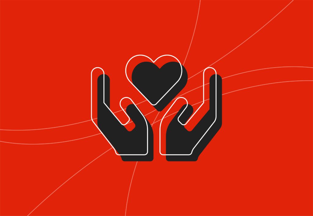 Hand with hearts to show whey you should care about international SEO