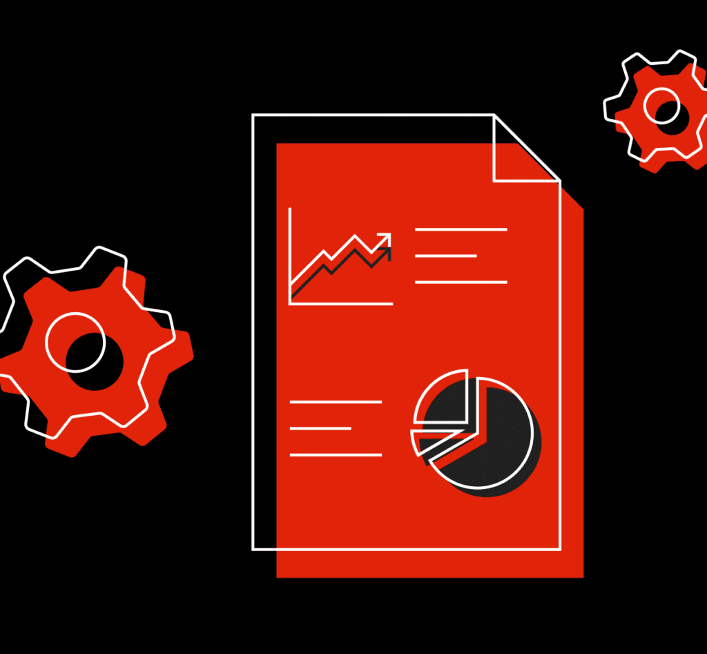 Icon of a document and cogs to represent Digital PR strategy