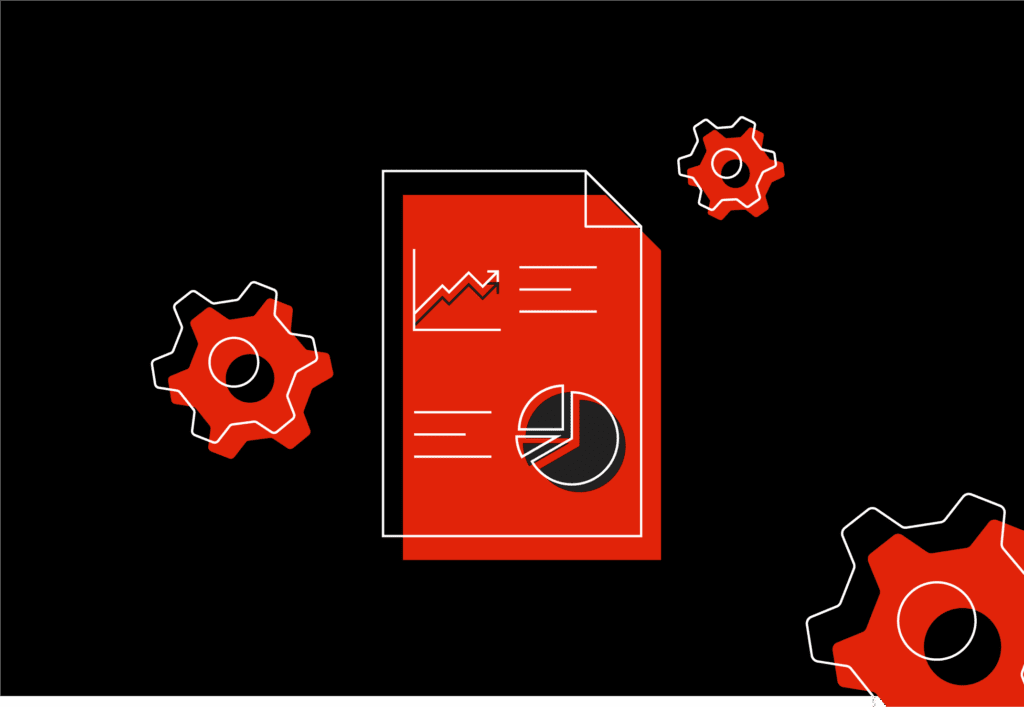 A report sheet, in the colour red, that represents the success business can have by using TikTok for business