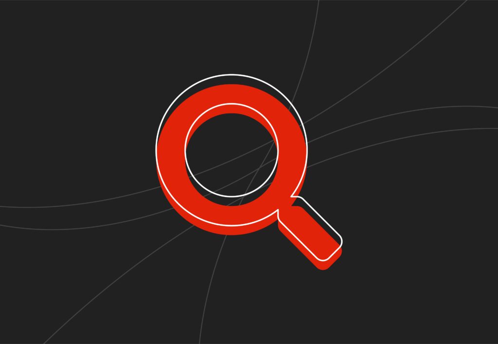 Magnifying glass representing focused keyword research