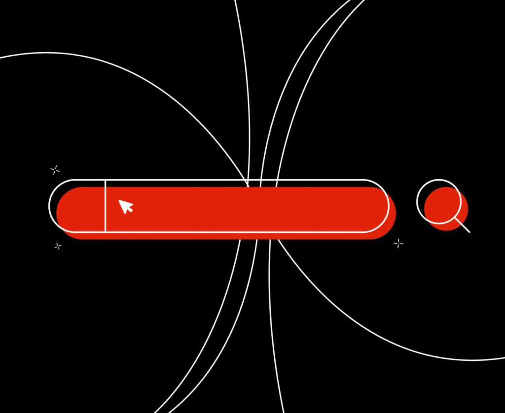 Icon of a search bar to represent keyword research for e-commerce SEO