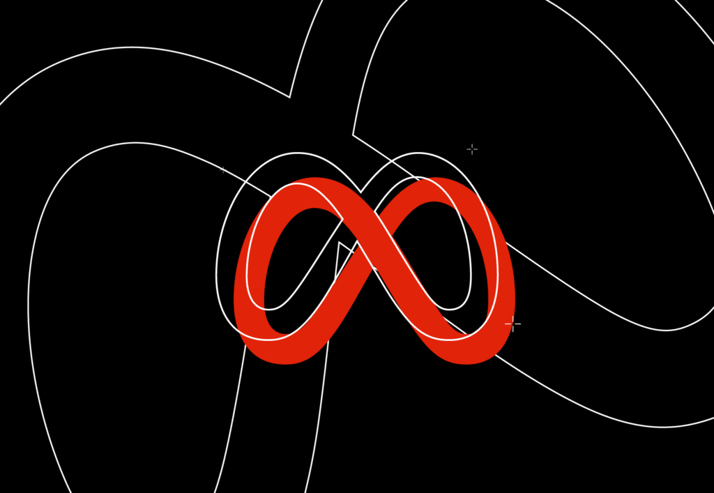 Meta logo in red and black