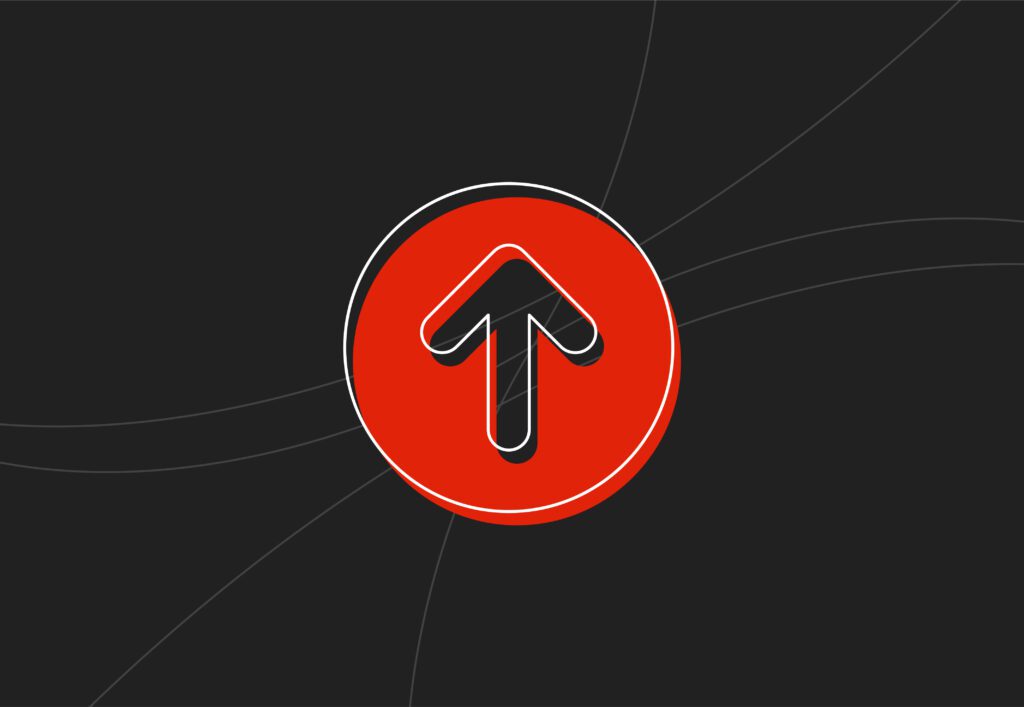 arrow pointing up to represent overspending on paid social ads