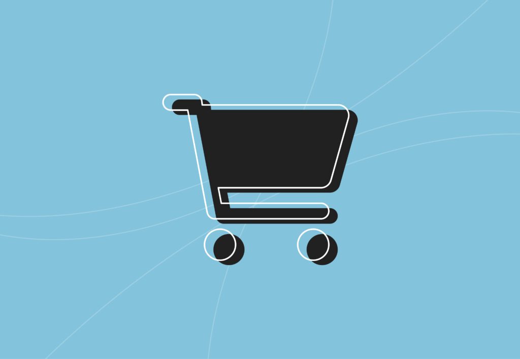 A shopping trolley icon showing the positive impact SEO can have on an eCommerce store