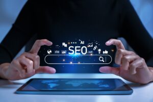 a search bar representing seo and content marketing blogs