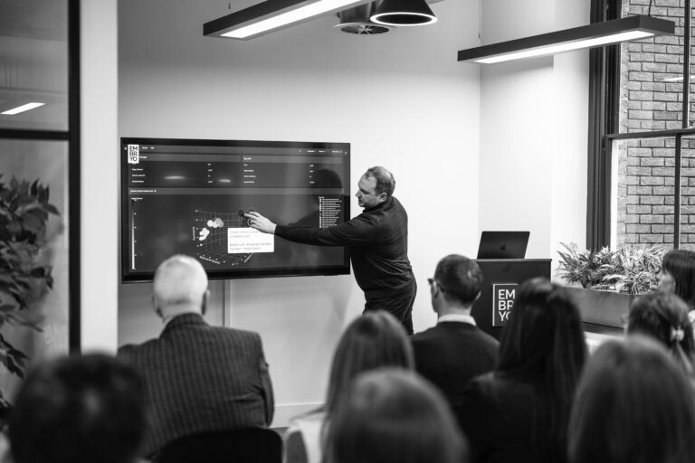 James presenting at Embryo event