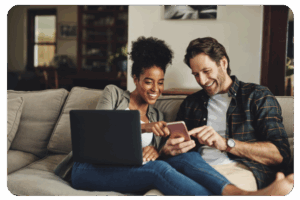 two people online shopping