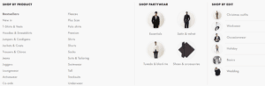asos mens clothing navigation