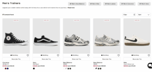 asics trainers product page