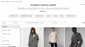womens coats and jumpers product page