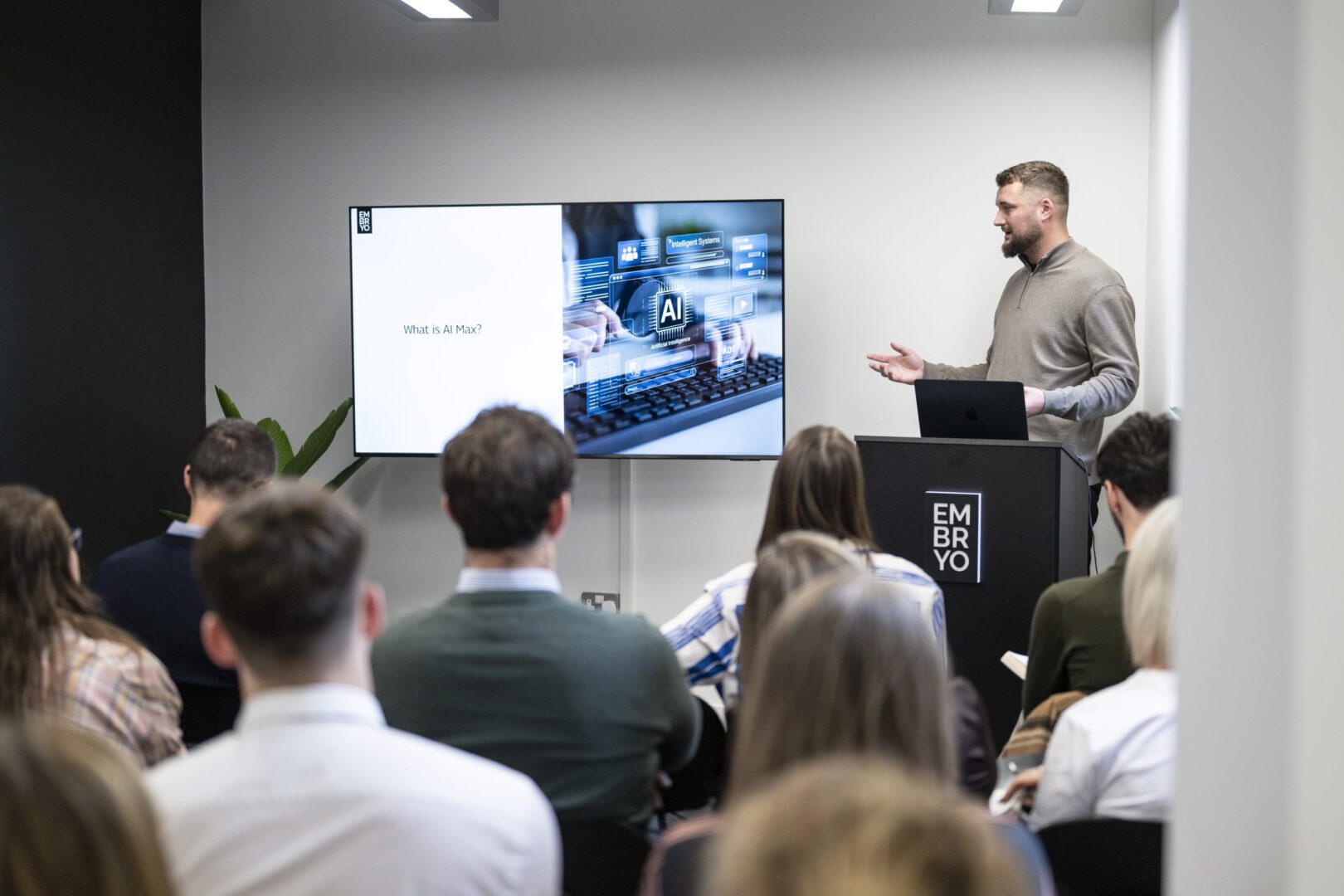 George speaking at Embryo event