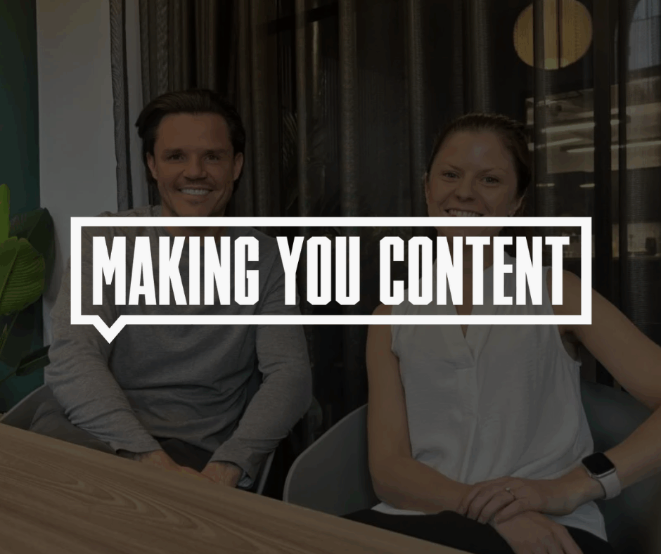 Making you content logo with image of Kelly and Ross