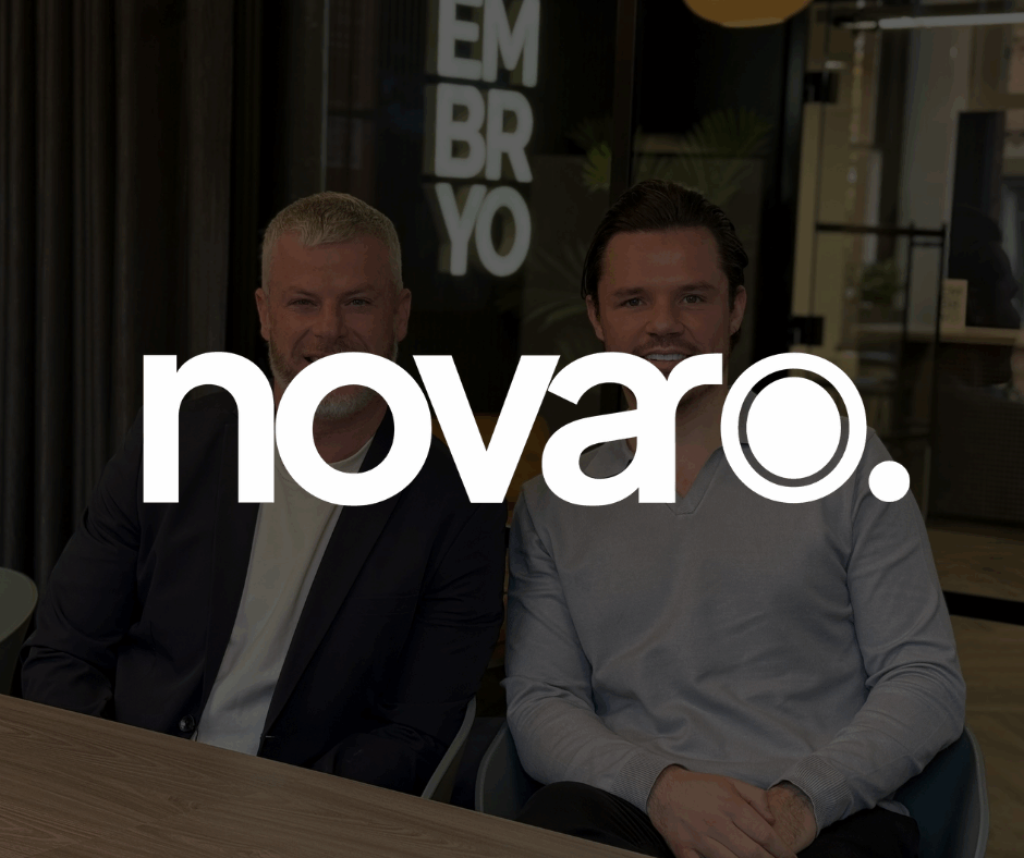 Novaro logo with a picture of Chris and Ross