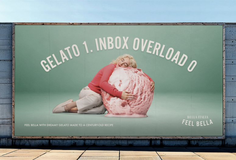 ooh billboard for bella italia feel bella camapign