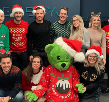 Embryo posing with Humphrey for our Christmas photo