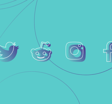 teal social media icons
