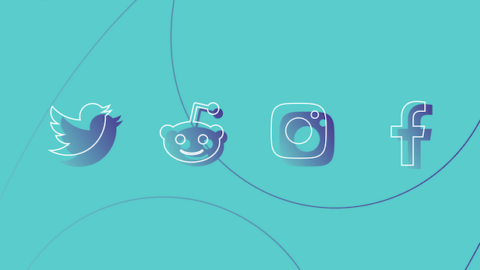 teal social media icons