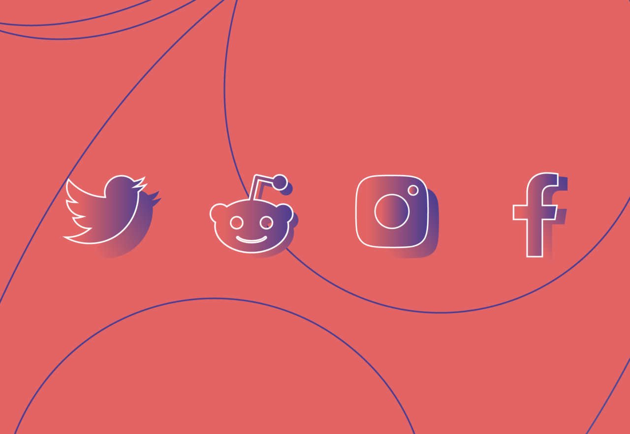 red social media icons