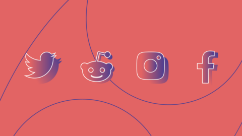 red social media icons