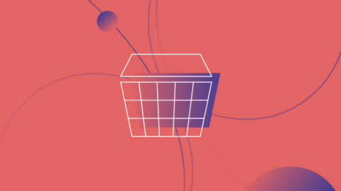 pink shopping basket icon