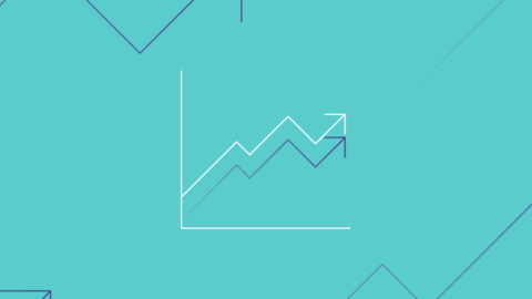 teal line graph icon