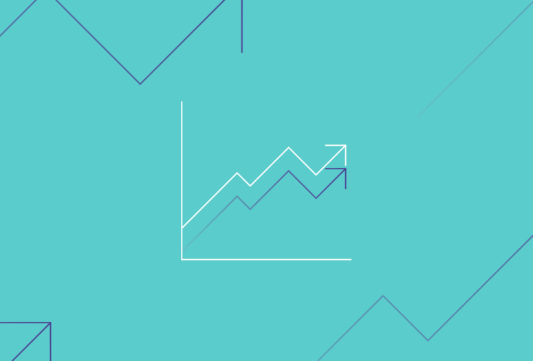 teal line graph icon