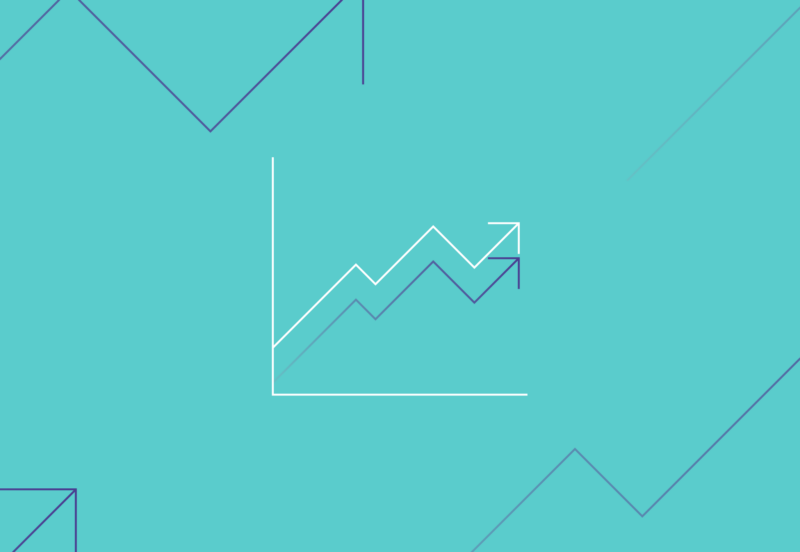 teal line graph icon
