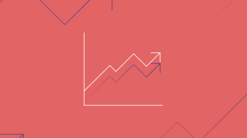 red line graph icon
