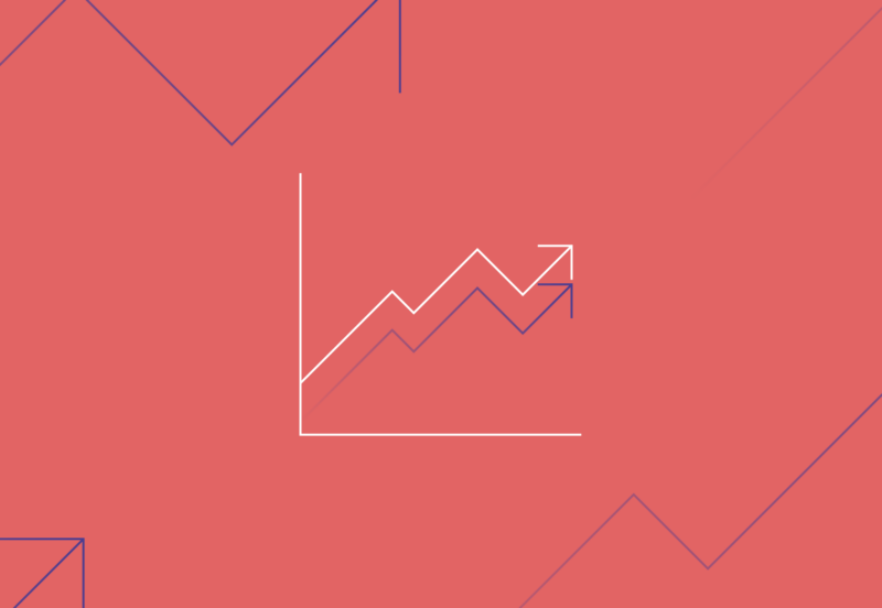 red line graph icon