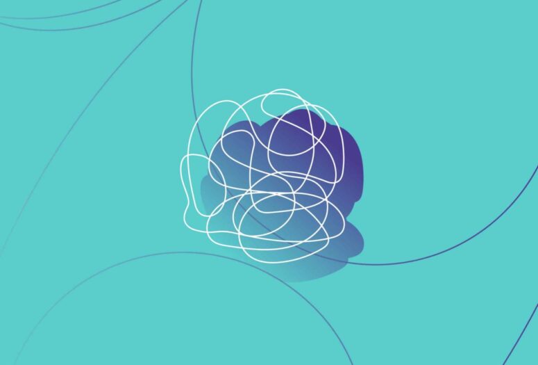 teal messy middle icon