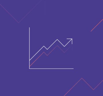 purple line graph icon