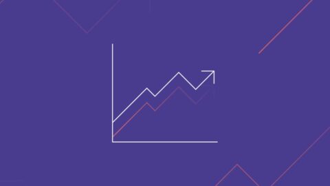 purple line graph icon