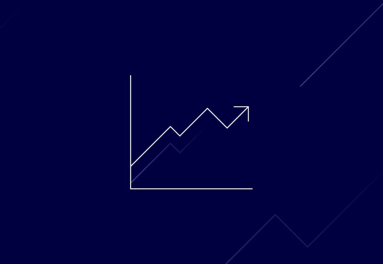 navy line graph icon