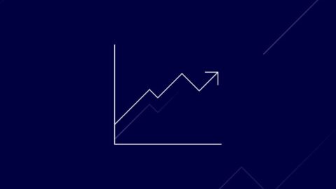 navy line graph icon