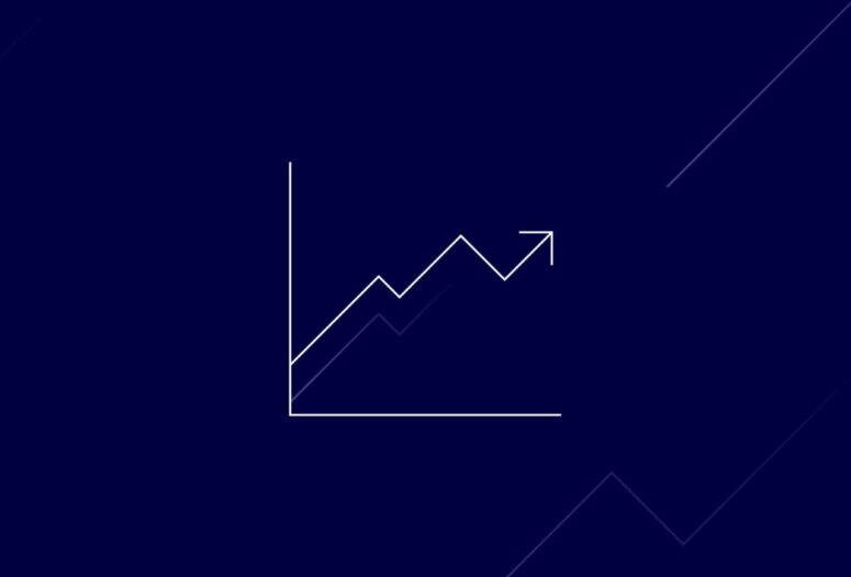 navy line graph icon