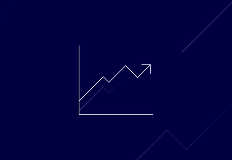 navy line graph icon