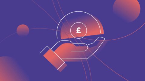 purple cost and budgeting icon